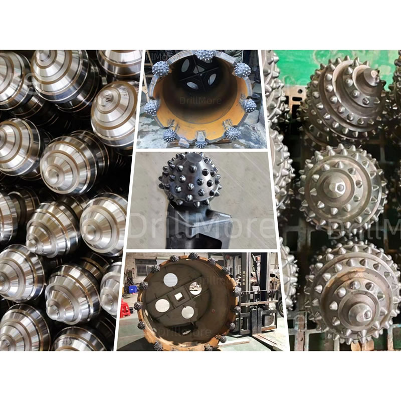 Roller bit for hard rock drilling in piling work