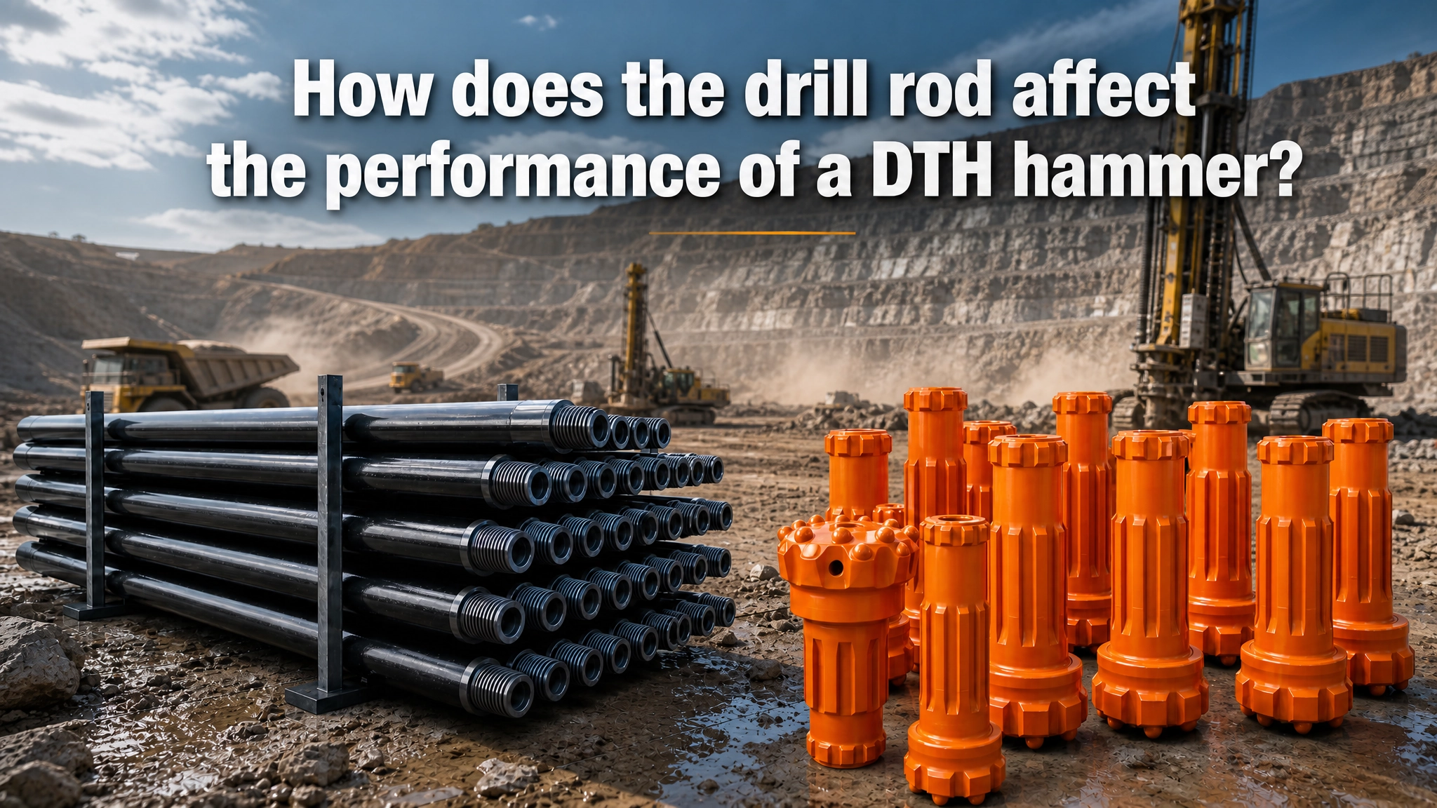 How does the drill rod affect the performance of a DTH hammer?